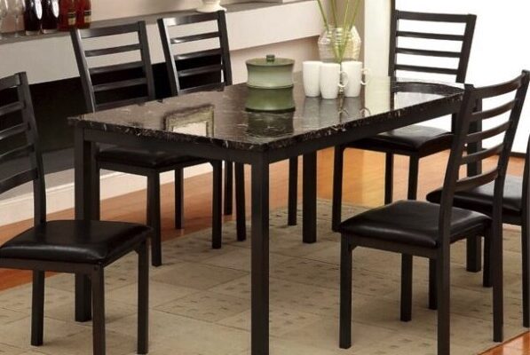 Maxson faux marble table and 6 chairs