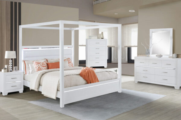white canopy bedroom set