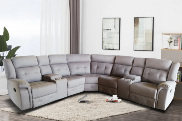 beige reclining sectional